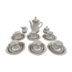 Coffee service for 6 people bavaria white and silver cup plate coffee maker milk pot sugar