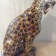 Enamelled terracotta leopard from the 60s Italy