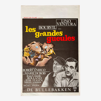Affiche cinéma originale "Les Grandes Gueules" Lino Ventura, Bourvil 35x55cm 1965