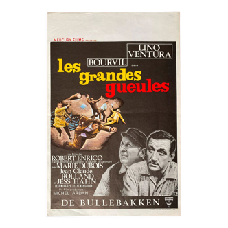 Affiche cinéma originale "Les Grandes Gueules" Lino Ventura, Bourvil 35x55cm 1965