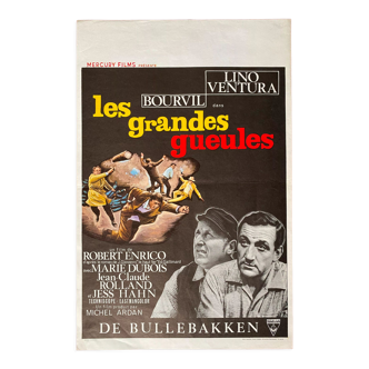 Original cinema poster "Les Grandes Gueules" Lino Ventura, Bourvil 35x55cm 1965