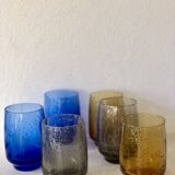 Lot de 6 verres bullés signés Riom
