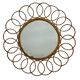 Round rattan mirror from the 1950s France