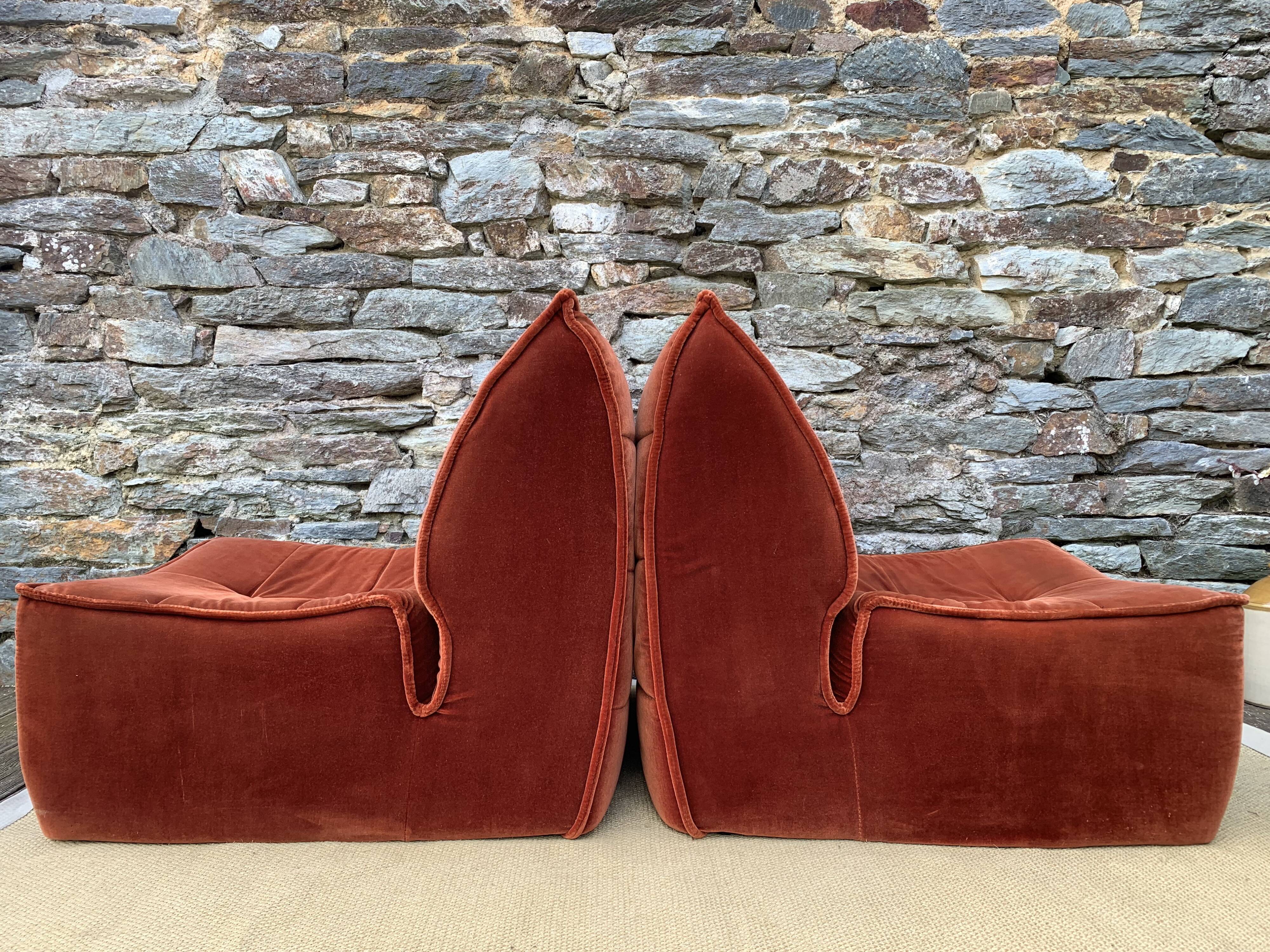 Pair of 70s velvet heaters