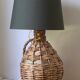 Vintage rattan Dame Jeanne lamp
