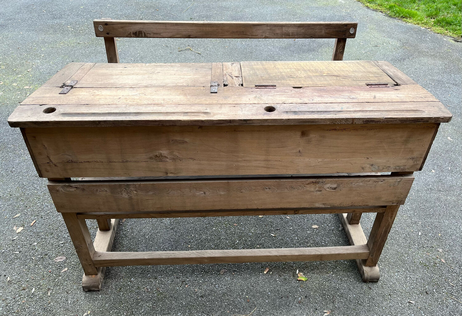 Double patinated school desk
