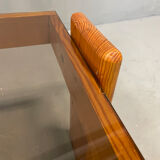 Pine coffee table & glass top