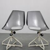 1960s Miroslav Navratil Pair of Fiberglass Chairs for Vertex, Czechoslovaki