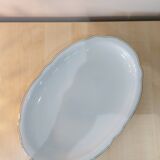 Plat ovale en porcelaine blanche liseré or