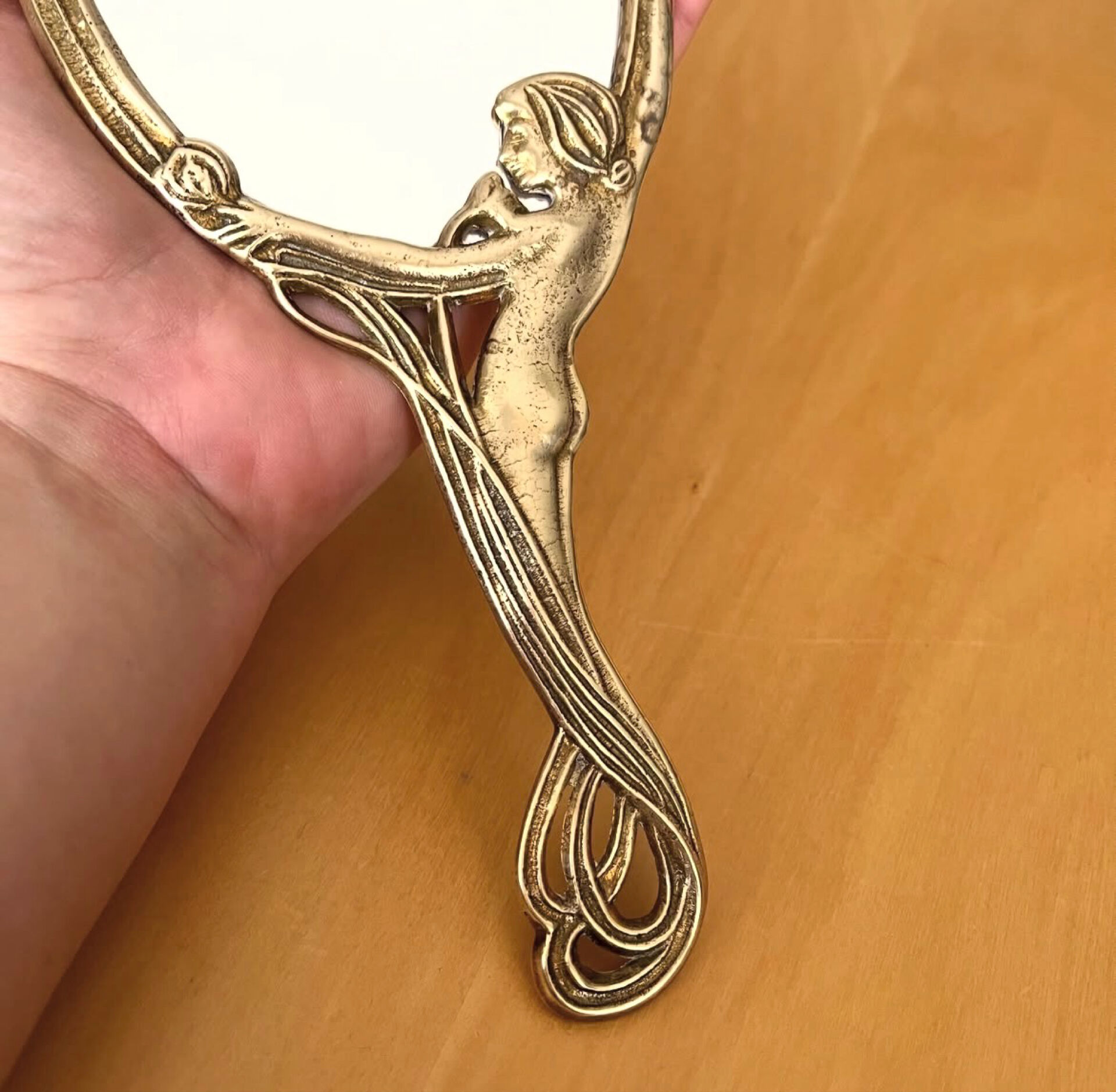 Vintage brass mirror