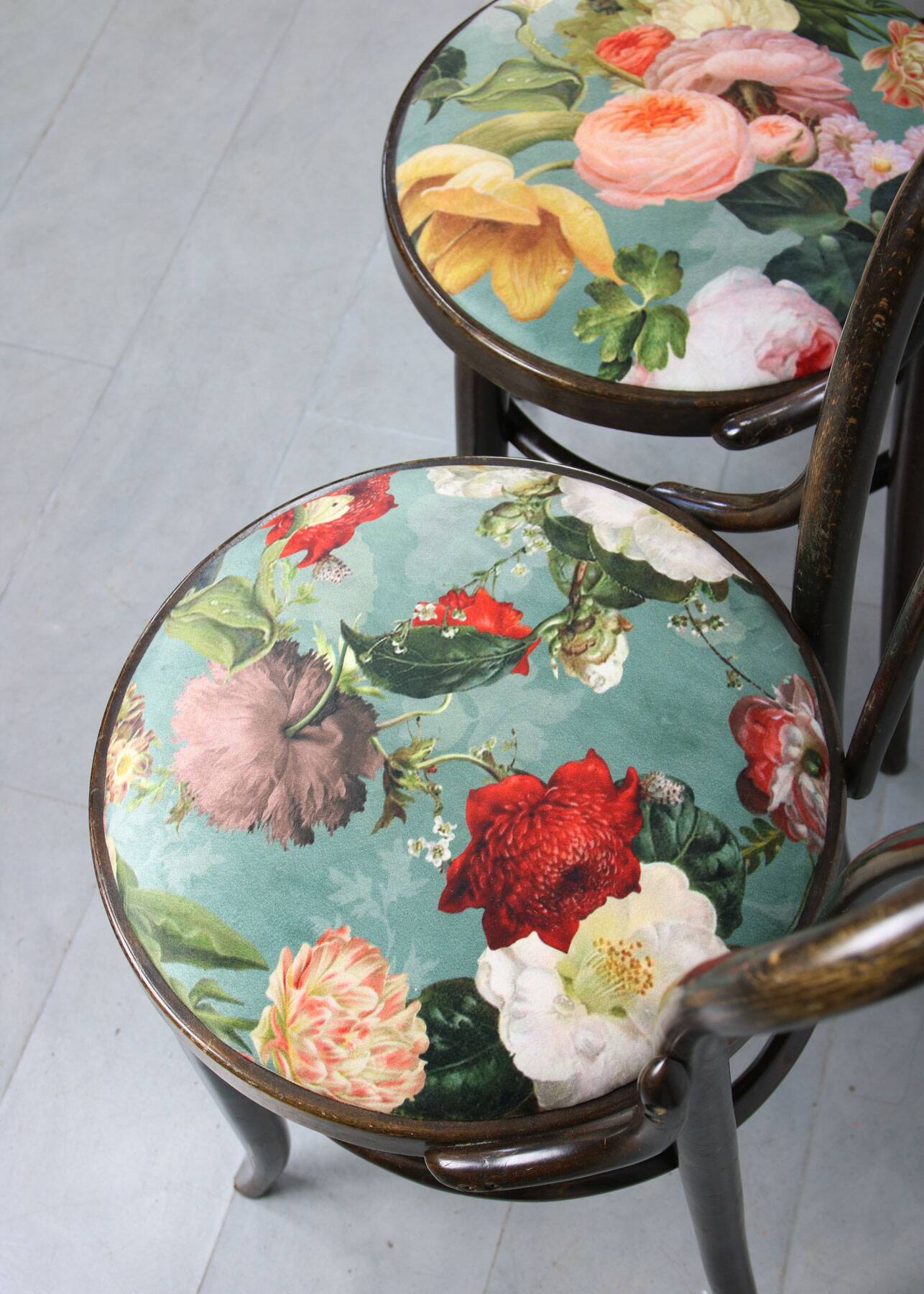 Vintage Velvet No. 18 Dining Chairs by Michael Thonet, Set of 4