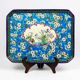 Enamelled earthenware plate – Apple blossom and cranes – Longwy, 1894