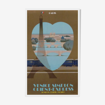 Affiche originale voyage Venice Simplon Orient express Paris Fix Masseau 1981