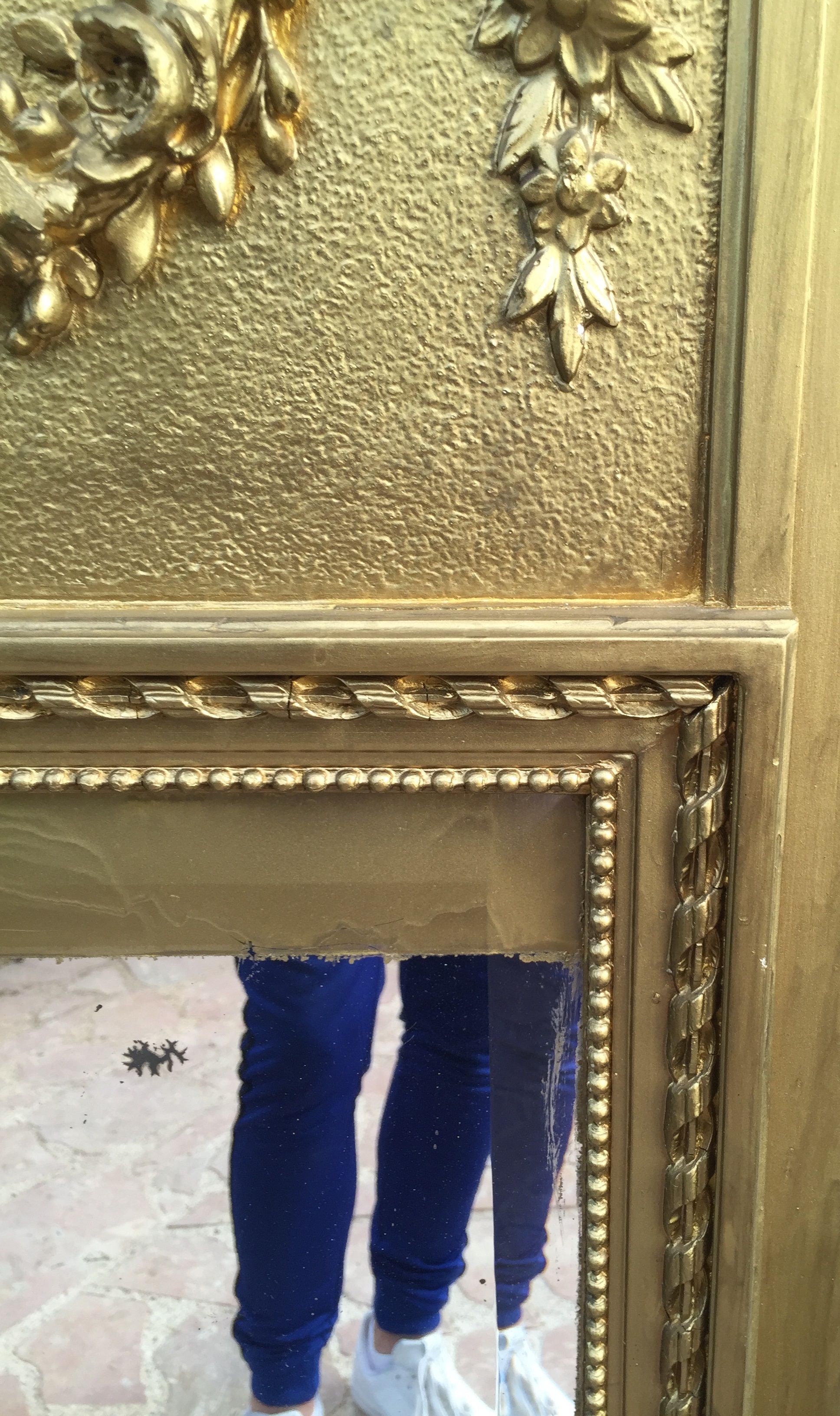 Bevelled mirror old fireplace overmantel 132x79cm
