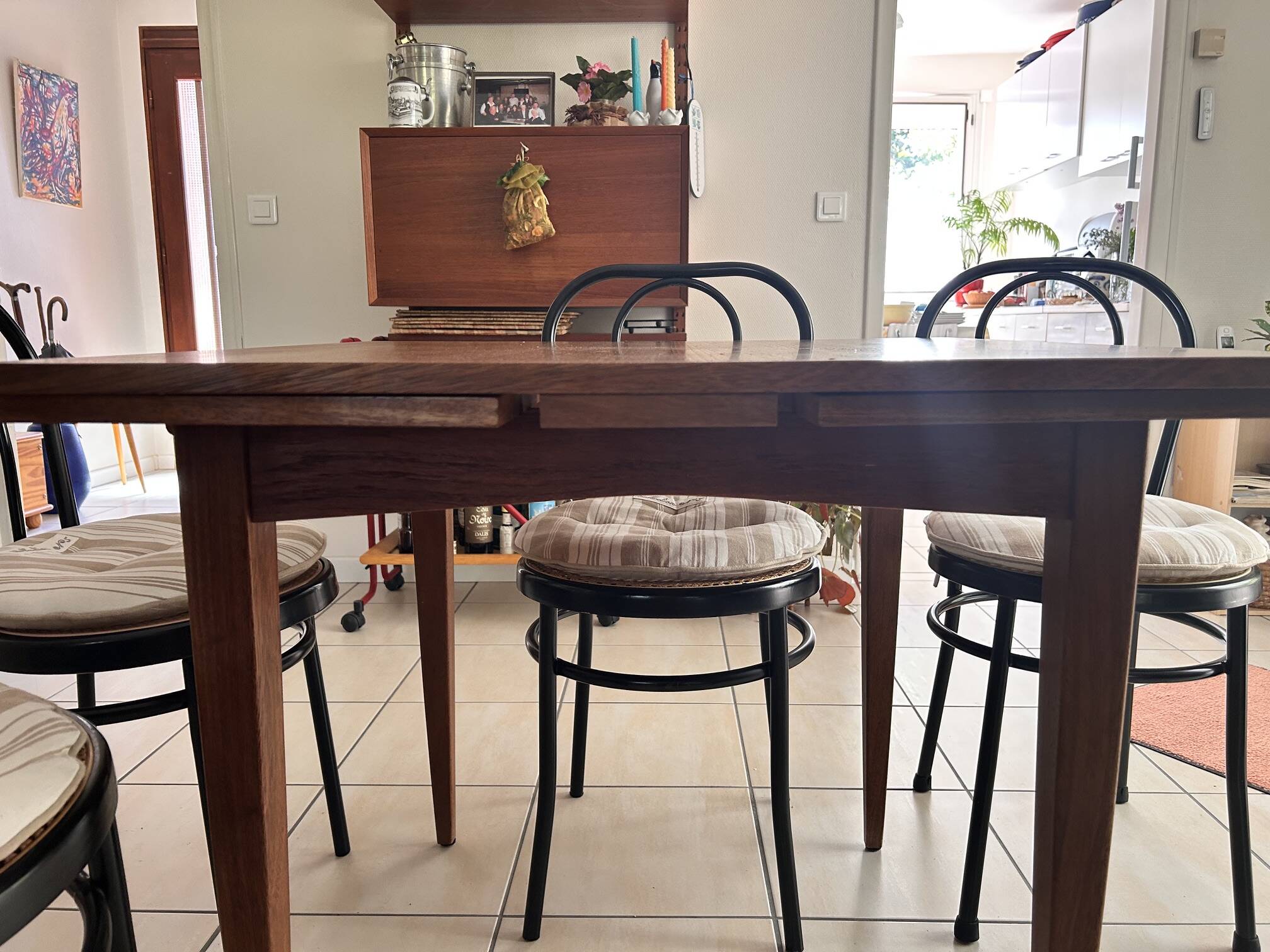 Table extensible en teck de style scandinave, années 60