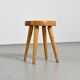 Pair of pine stools by René Martin, France, circa 1965