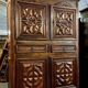 Eighteenth-century four-panel cabinet in solid walnut.