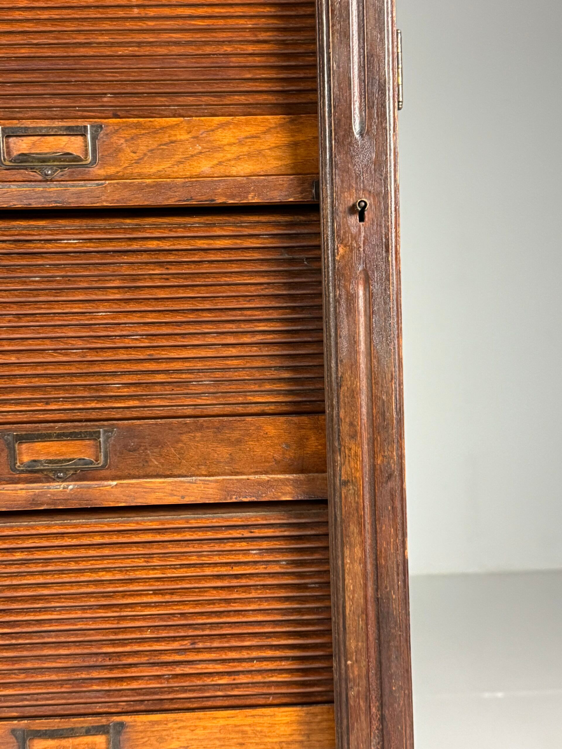 Antique archive cabinet with roller doors