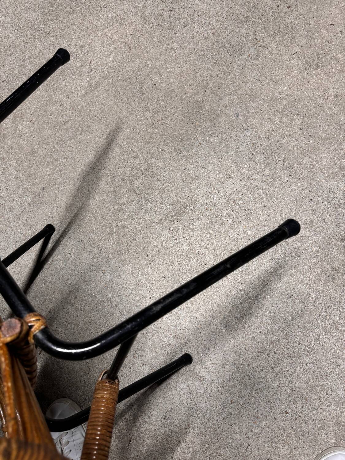 Set of 4 vintage 1950s/60s wicker rattan adult basket armchairs