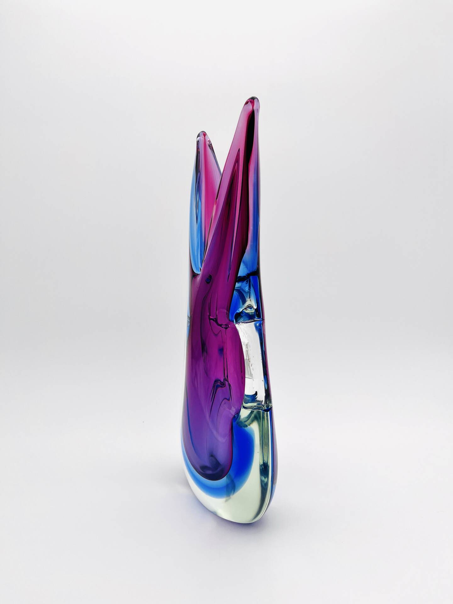 Large Sculptural Murano Vase - Flavio Poli - Sommerso - 1960