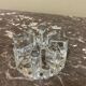 Designer candle holder in thick glass
