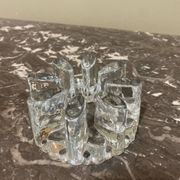 Designer candle holder in thick glass