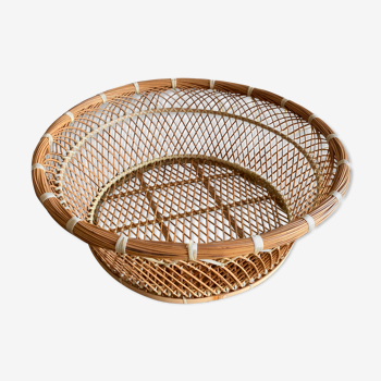 Large XL basket in braided rattan