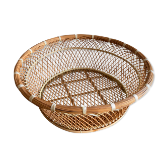 Large XL basket in braided rattan
