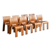 Set of 8 'Strip' dining chairs by Gijs Bakker