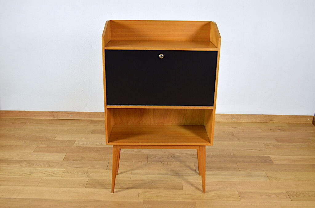 Blond & feet compass 1960 mahogany Vintage Secretary