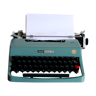 Lettera 32 Olivetti green blue typewriter with its original box