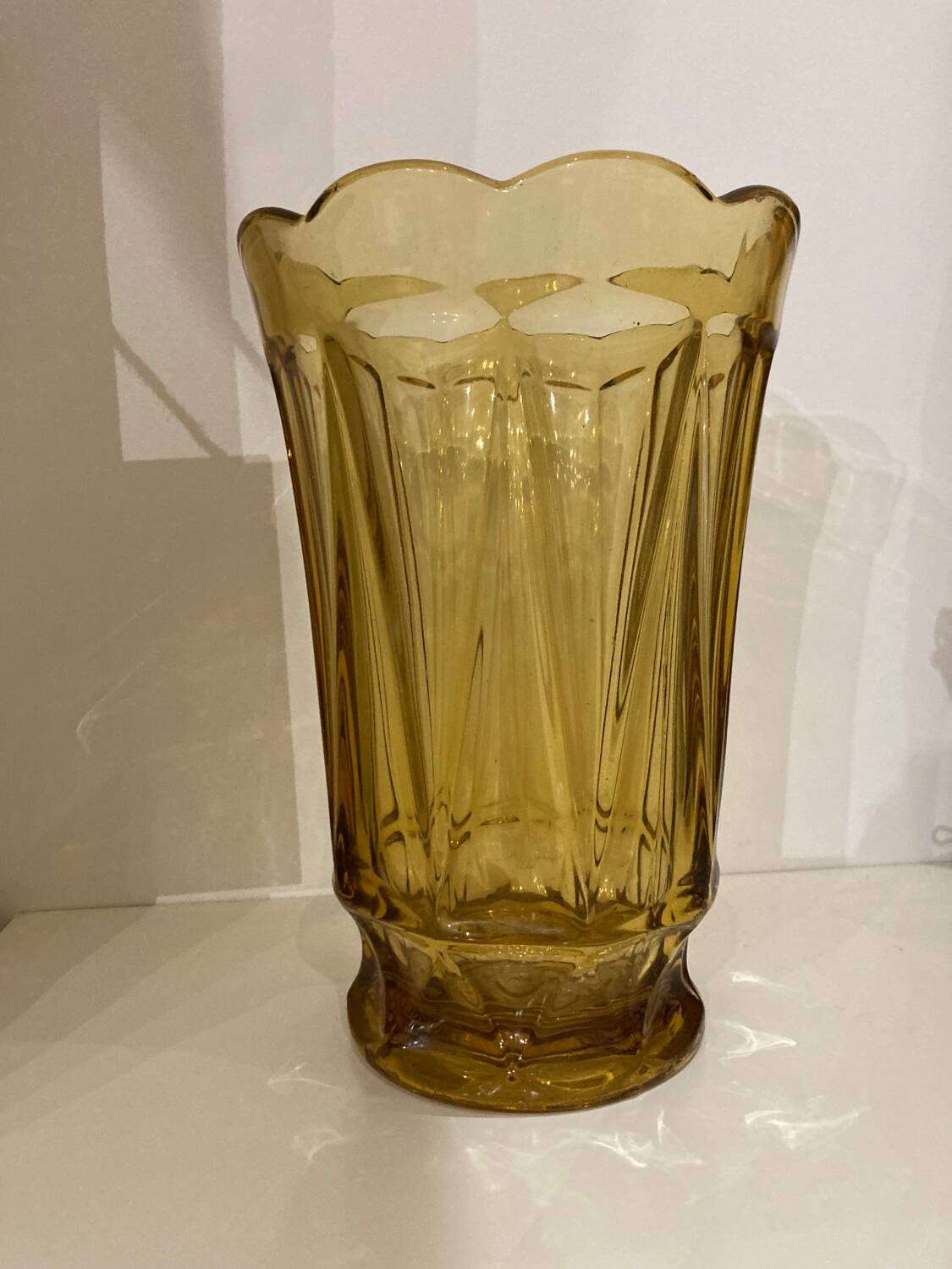 Large smoked glass vase from the 70s