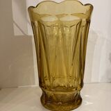 Large smoked glass vase from the 70s