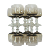 Series of 14 crystalline wine glasses