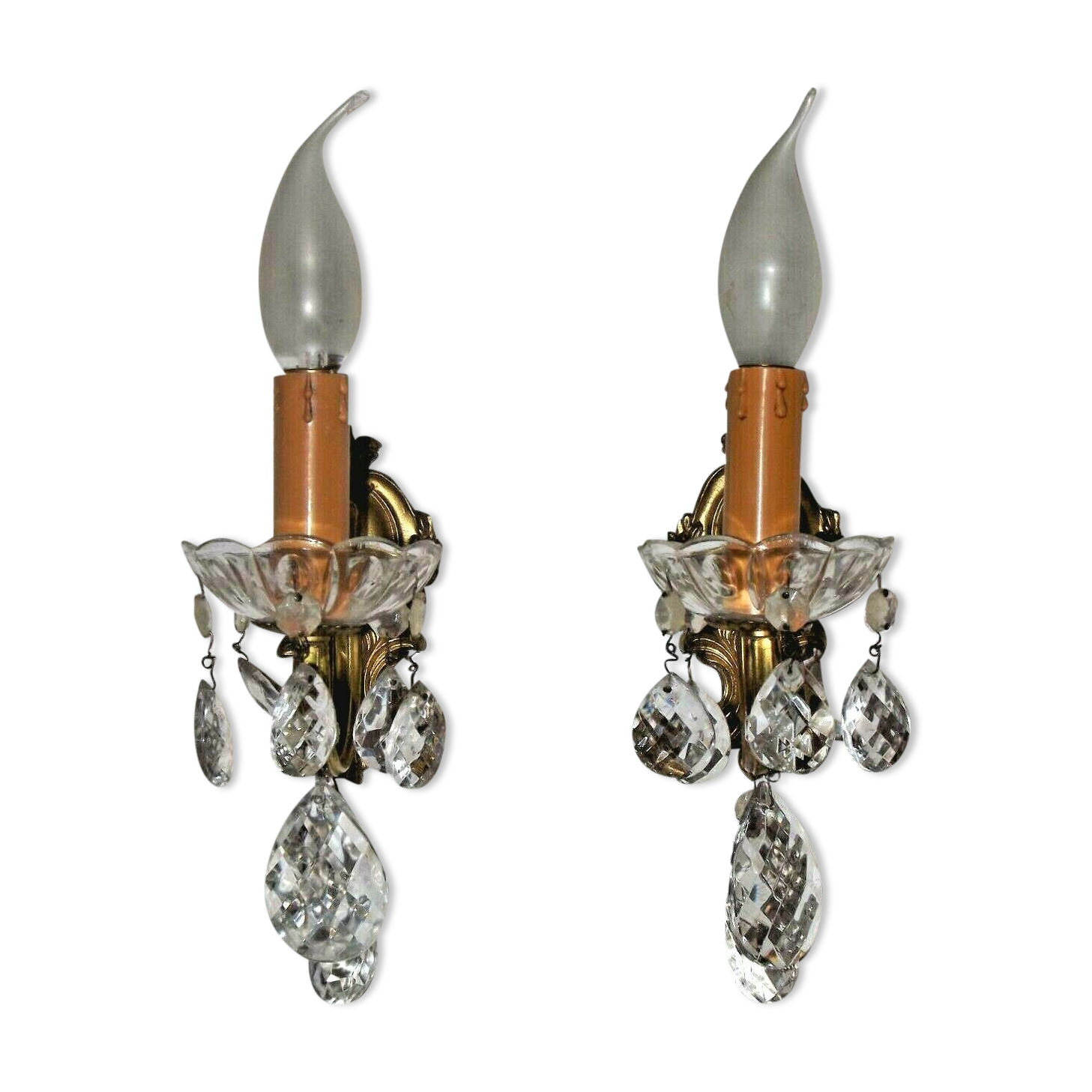 Paire d'appliques bronze