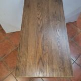 Bistro table Base cast iron over oak