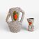 Pair of ceramic vases cracked and flamed Vallauris 70s
