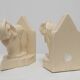 French Art Deco Ceramic Bookends in Elephant Motif, 1930s
