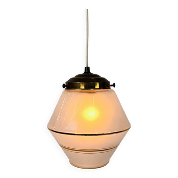 Suspension en verre opalin Art Déco, années 1930