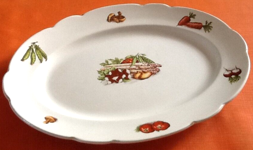 Plat de service, années 1950 Faïence KG (Keller- Guérin) Lunéville Badonviller France