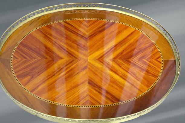 Pair of Bedside Tables / Salon in Marquetry Transition Style Louis XV/Louis XVI