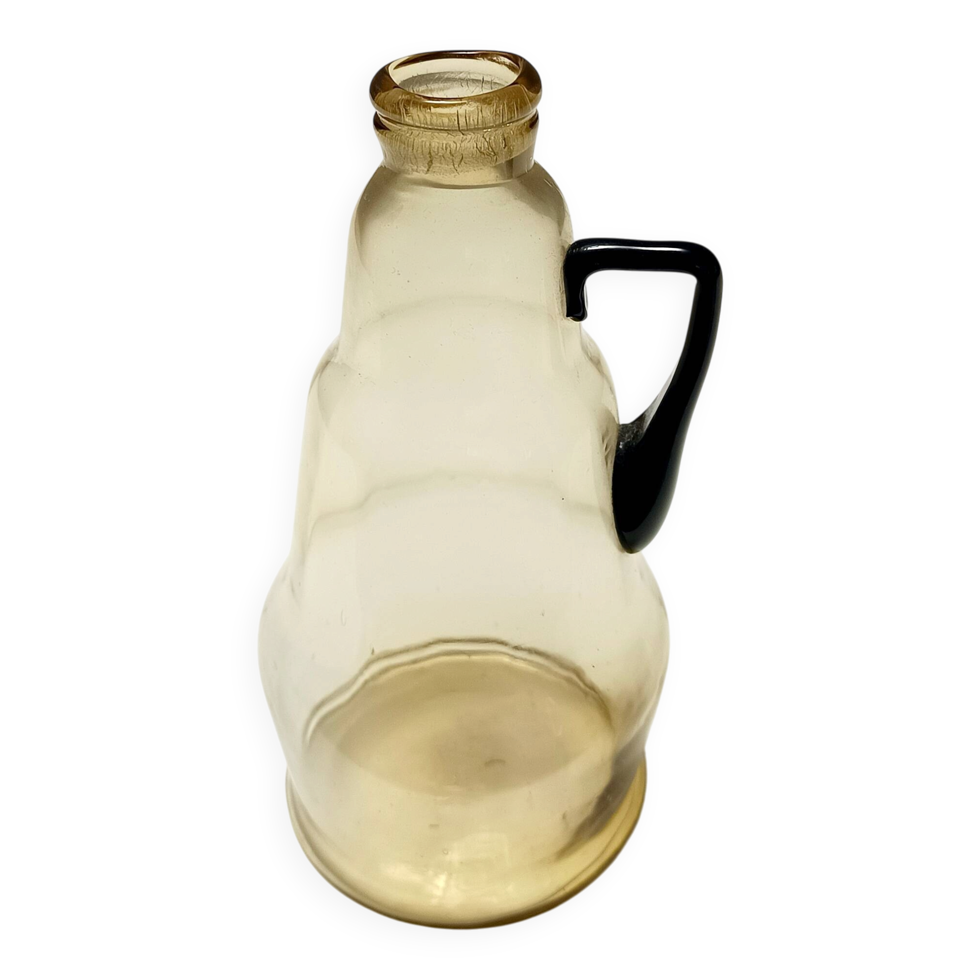 Pichet / vase en verre de Murano de couleur paille attribué à Vittorio Zecchin, Italie