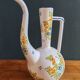 Vintage Glazed Earthenware Ewer/Pitcher – Hand-Painted Floral Decoration