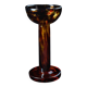 Amber blown glass candlestick – Art Deco style – 24.5 cm
