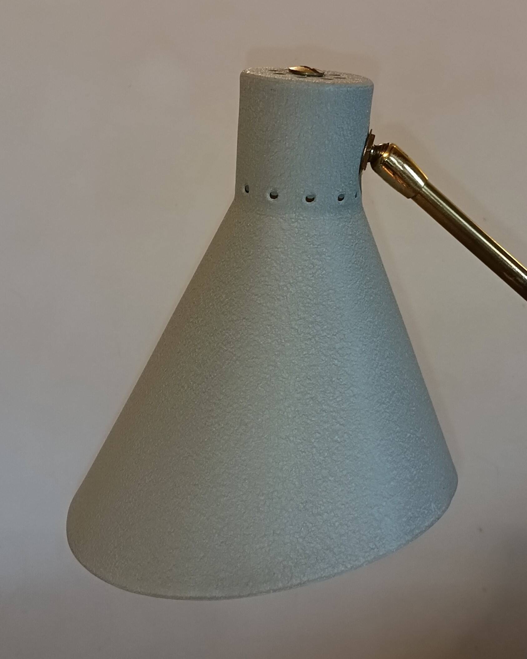 Gray metal diabolo lamp, 1950