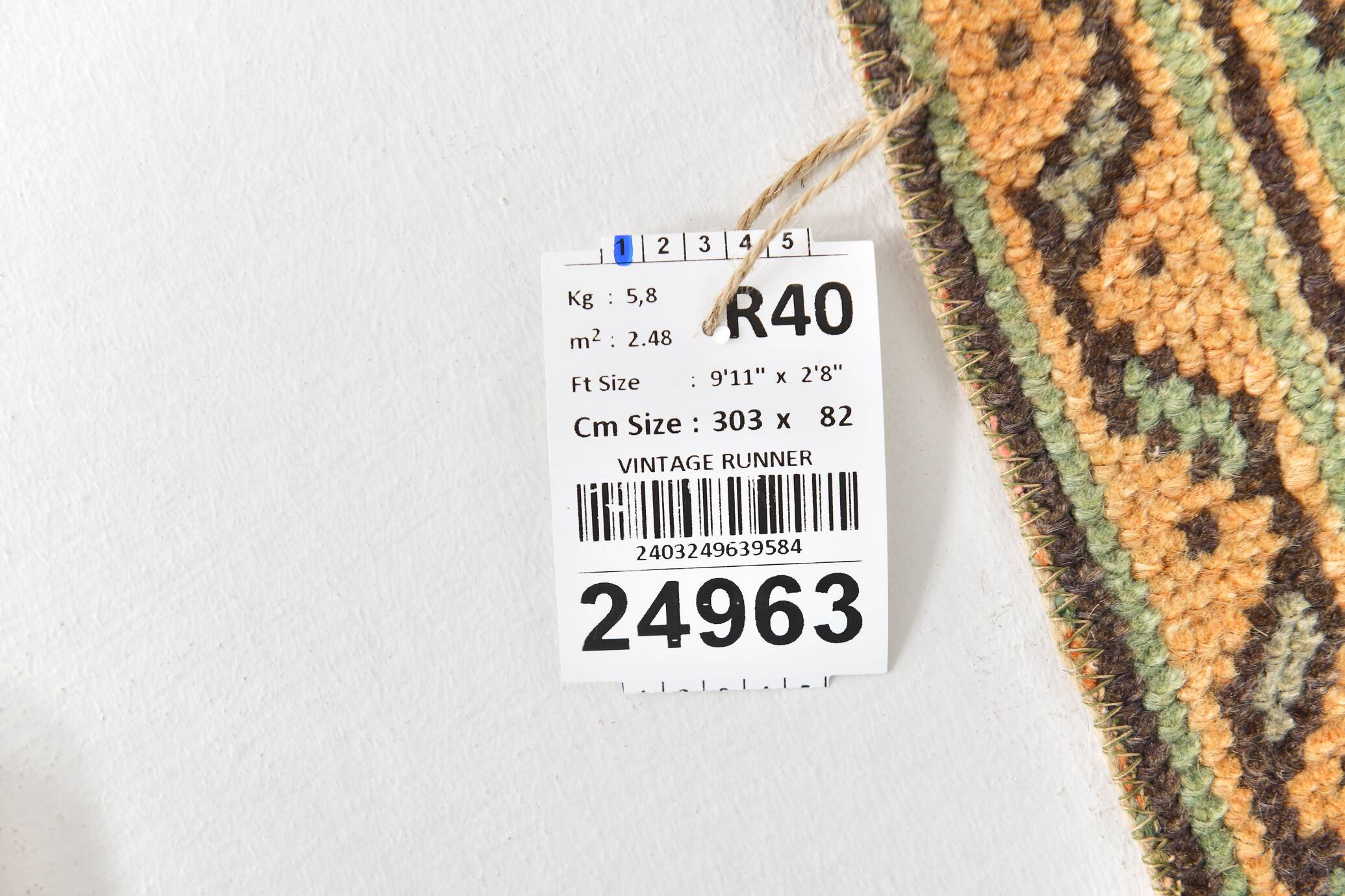 3x10 Rug For Kitchen Navy Blue Turkish Runner Rug, 82x303Cm SKU 24963