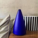 Lampe moderniste années 80 90 bleu cobalt bleu klein Verre de Vianne