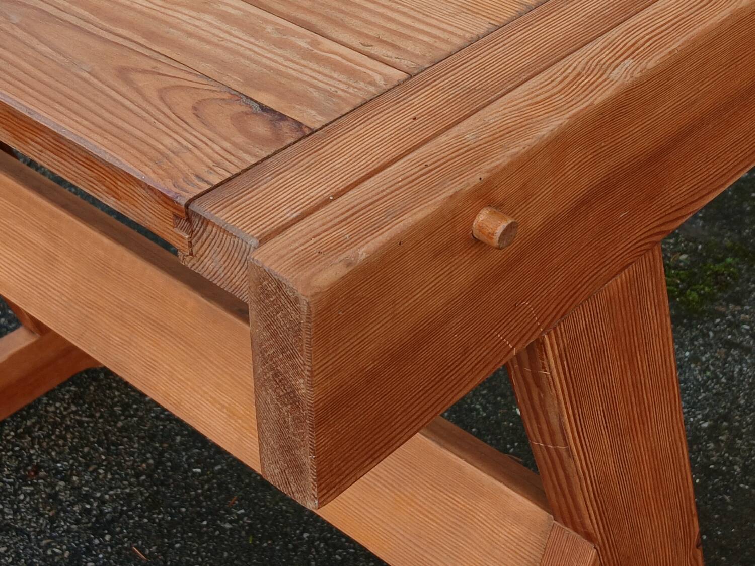 Solid pine desk, 1960s
