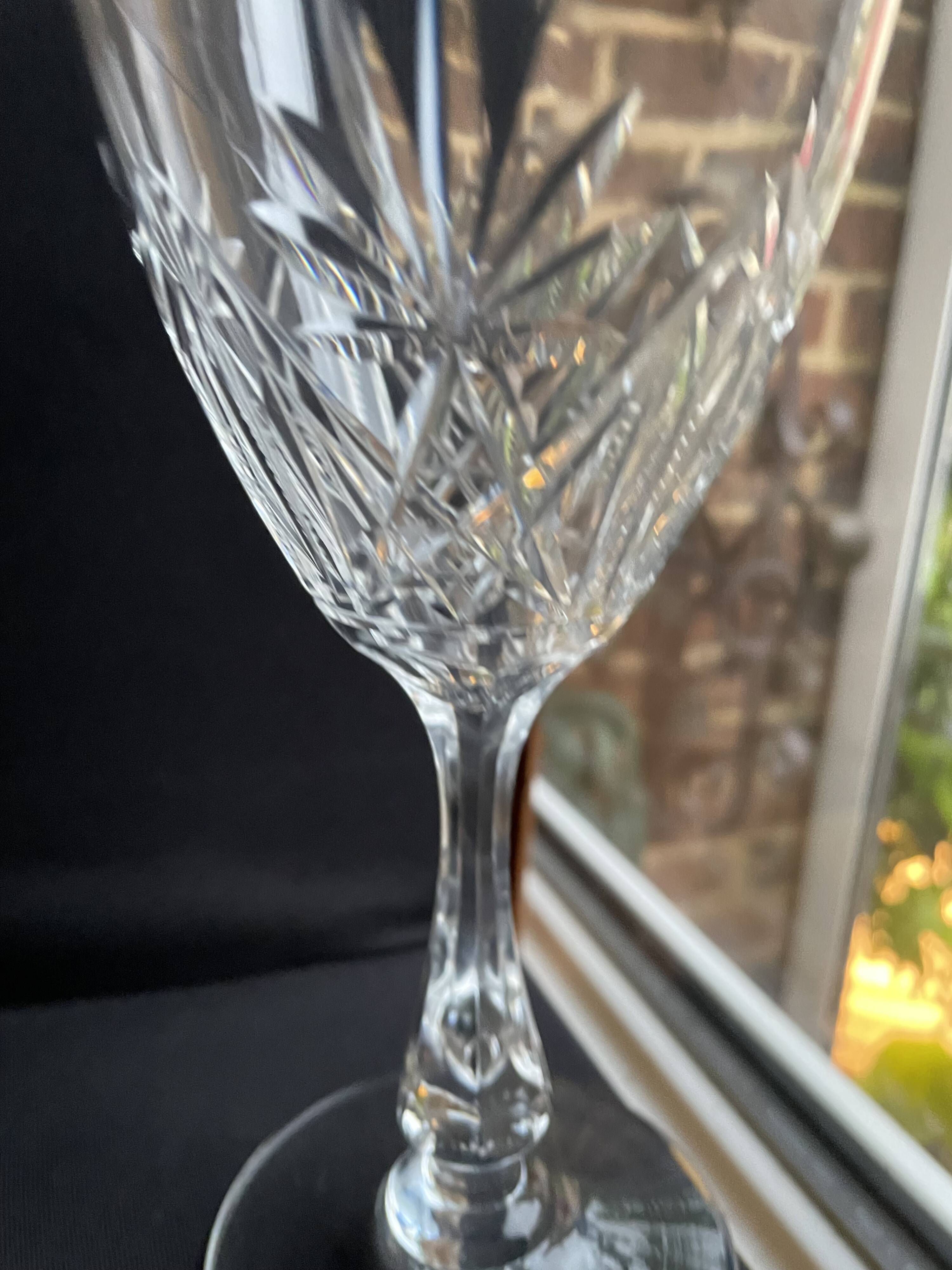 4 Large cut crystal glasses