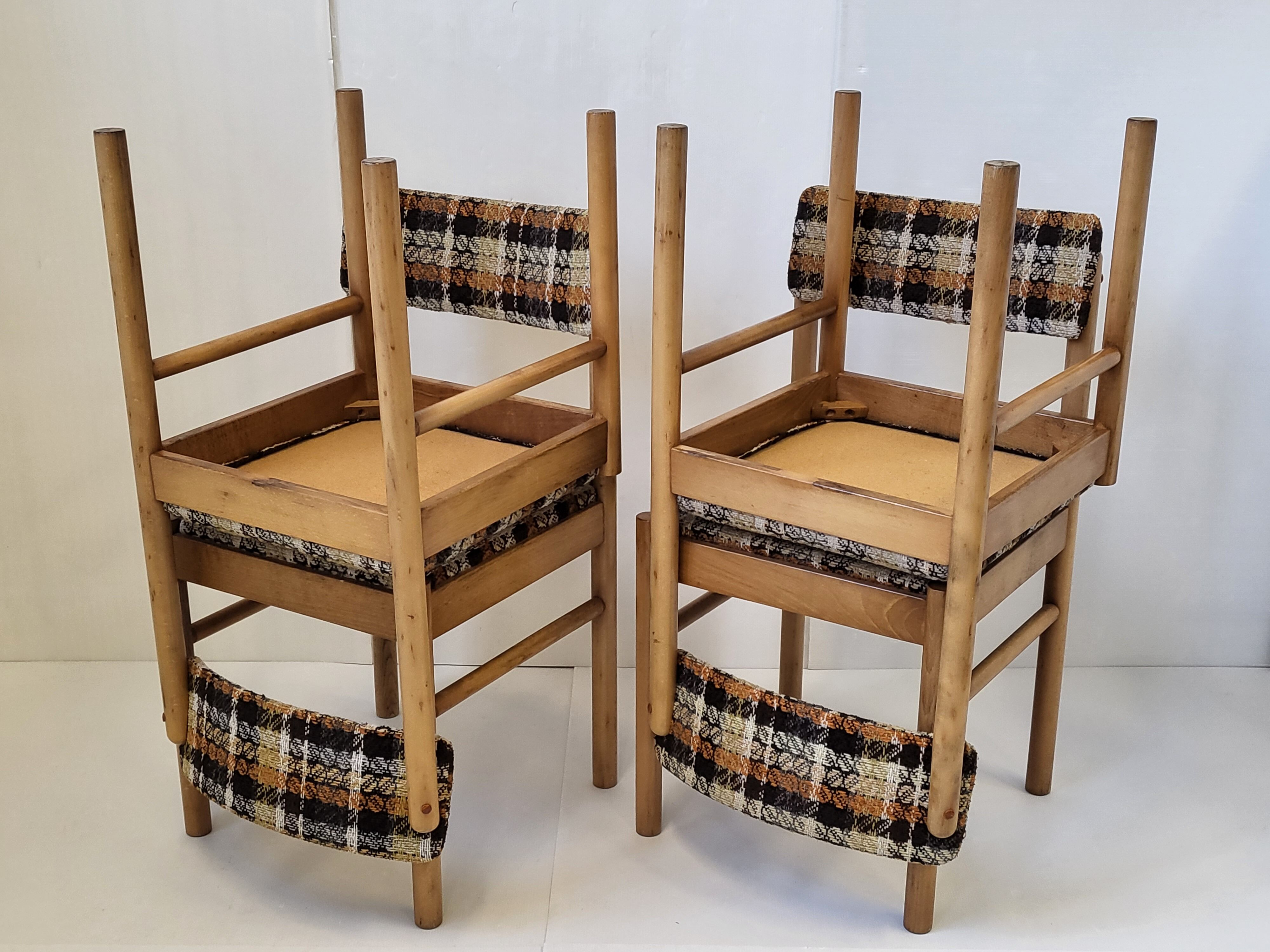 Suite of 4 chairs Baumann vintage 1960